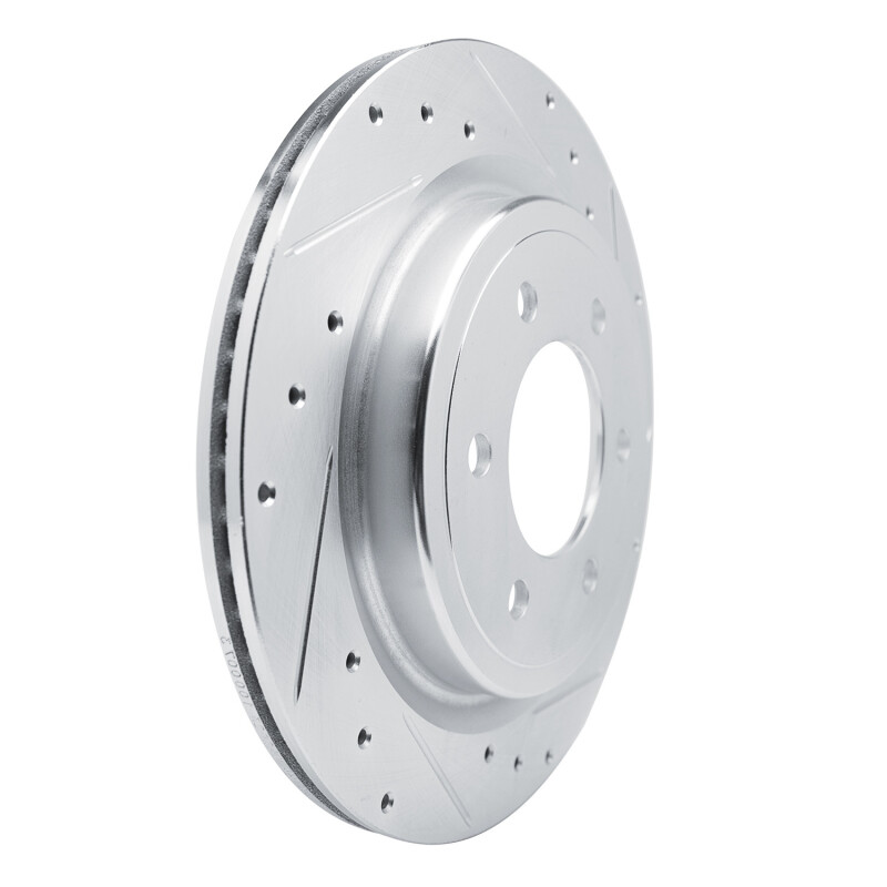 Ford F-150 Brake Rotor (1) - Rear Right - R1 Concepts - Drilled & Slotted - Silver - `21-`25